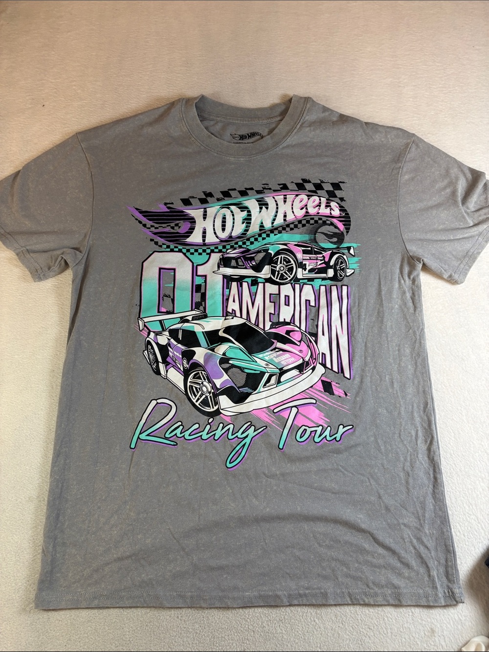Hot Wheels Men's Gray Racing Tour Graphic Tee